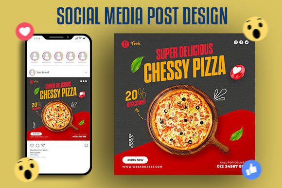 Download Food Menu and Cheese Pizza Post Design - Post Collection
