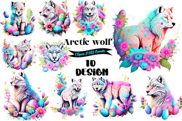 Download Vintage Arctic Wolf Clipart Bundle - Wolf Collection