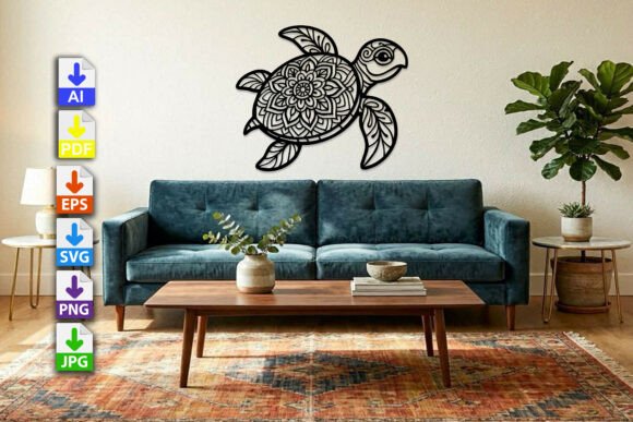 Download Sea Turtle Mandala Wall Art V2 - Sea turtle Collection