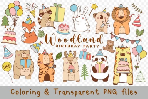 Download Woodland Birthday Party Clipart - Birthday Collection