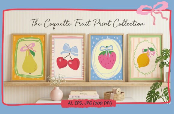 Download Coquette Aesthetic Cute Fruit Poster Set - Post Collection