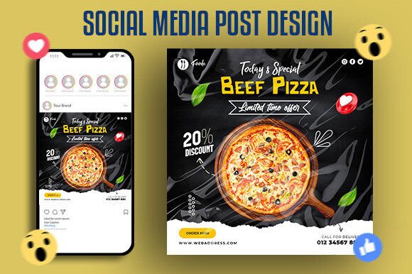 Download Food Menu and Cheese Pizza Post Design - Post Collection