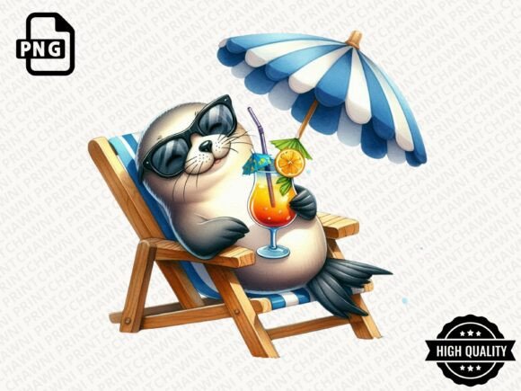 Download Animals Relaxing on Beach Clipart PNG - Premium Resources