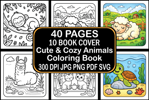 Download Cute &amp; Cozy Animals Coloring Book - Cozy animals Collection