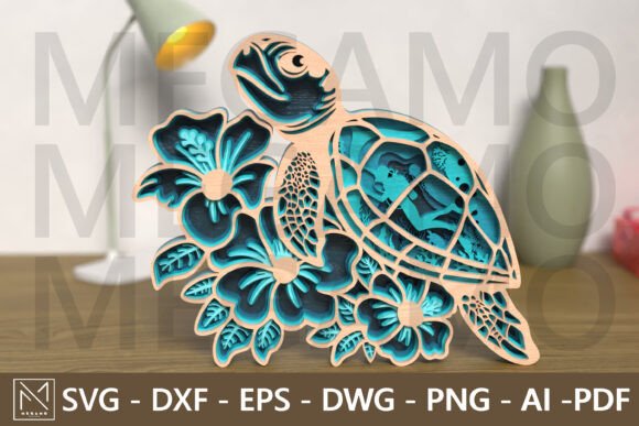 Download Sea Turtle Layered 6-Layer Laser Cut SVG - Sea turtle Collection