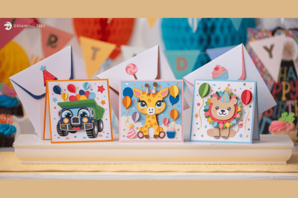 Download Tiny Tots Birthday Pop Up Cards SVG Bundle - Birthday Collection