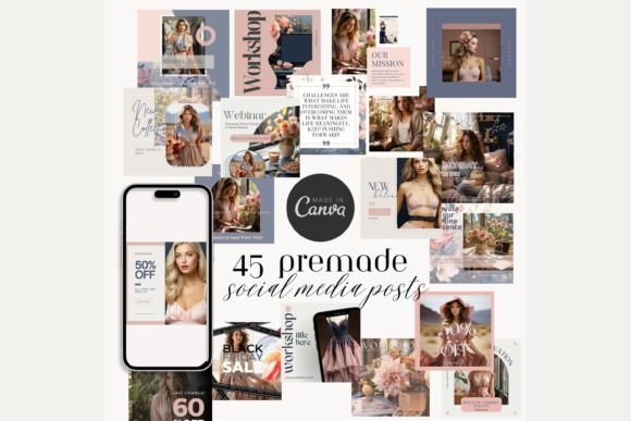 Download Feminine Elegance Social Media Post Kit - Post Collection