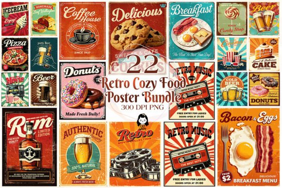 Download Retro Cozy Food Poster Sublimation - Post Collection