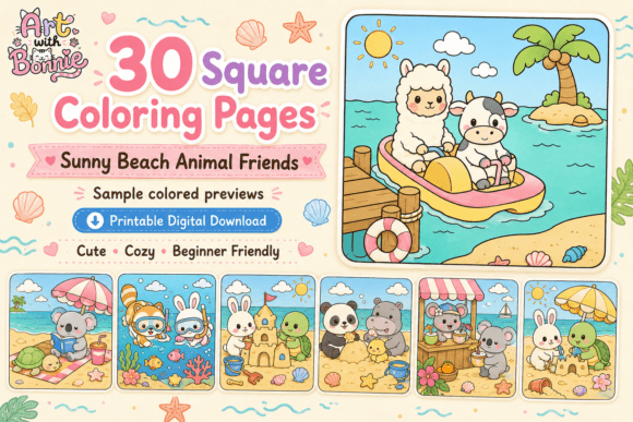 Download Sunny Beach Cozy Animals Buddies Pages - Cozy animals Collection