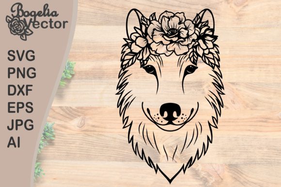 Download Wolf Flowers Crown - Wolf Collection