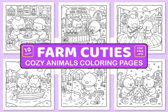 Download Farm Cuties Cozy Animals Coloring Pages - Cozy animals Collection