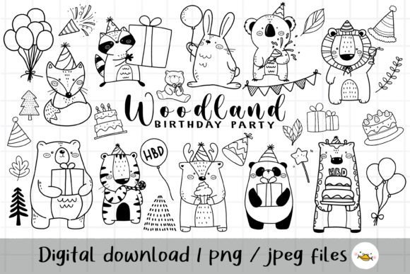 Download Woodland Birthday Party Clipart - Birthday Collection