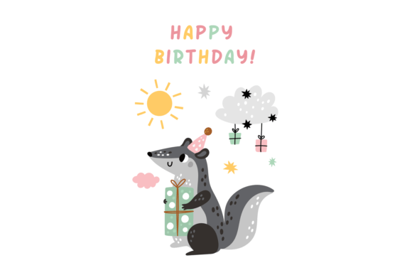Download Happy Birthday Card. Cute Forest Animal - Birthday Collection
